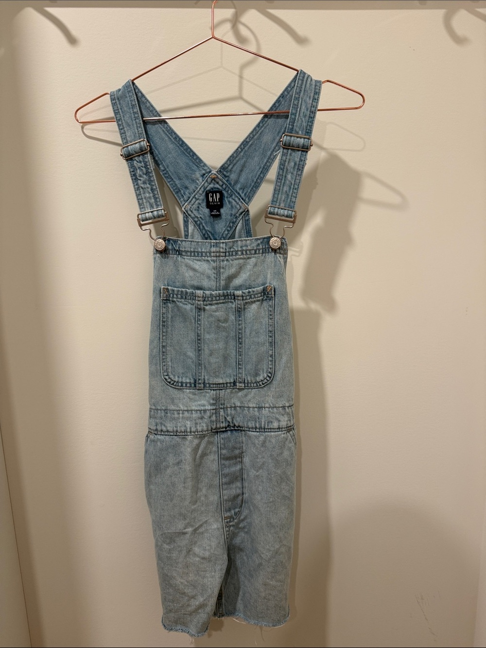 GAP Light Wash Denim Overall shorts
